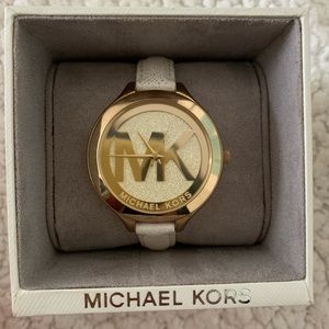 Micheal Kors - White Leather Band Watch